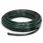 HDPE Plastic Coil Pipe  Nominal Pressure 16 Bar [PE 80] OD 110 mm  SDR 9  Color Black with Green Stripes | Almona Factory