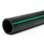 HDPE Polyethylene Pipe  PN 4 Bar [PE 80] OD 225 mm  SDR 41  Color Black with Green Stripes | Almona Factory