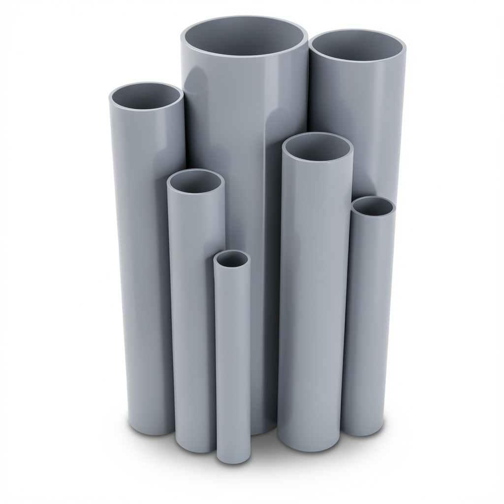 UPVC Pipes Outside Diameter 141.05 mm Thickness 4.85 mm Gray