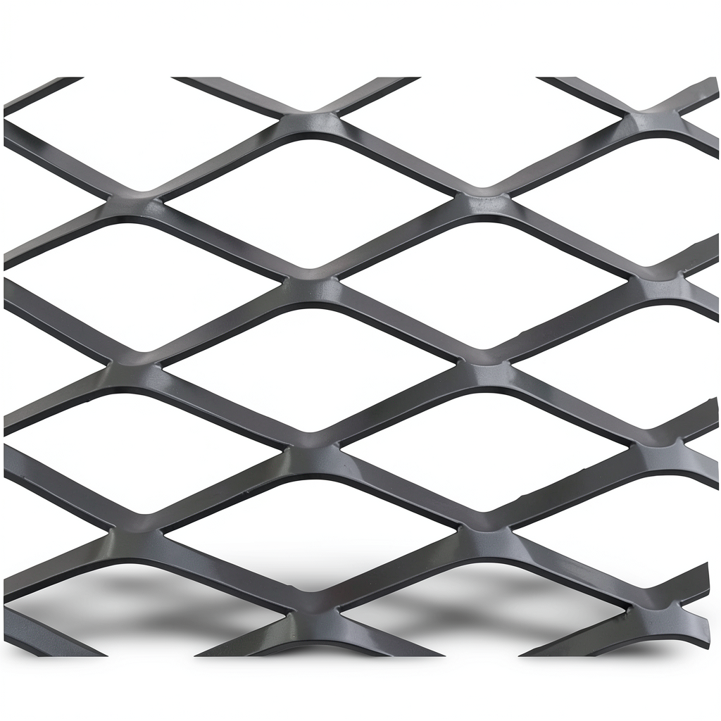Hot Rolled Black Steel Expanded Metal Mesh 2.7 mm Thickness 2.44m Width 6m Length