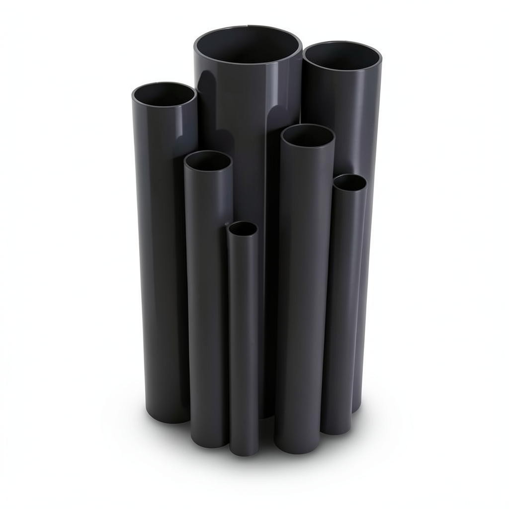 مواسير UPVC ضغط اسمي 25 بار قطر خارجي 48.4 مم سمك 5.9 مم لون اسود