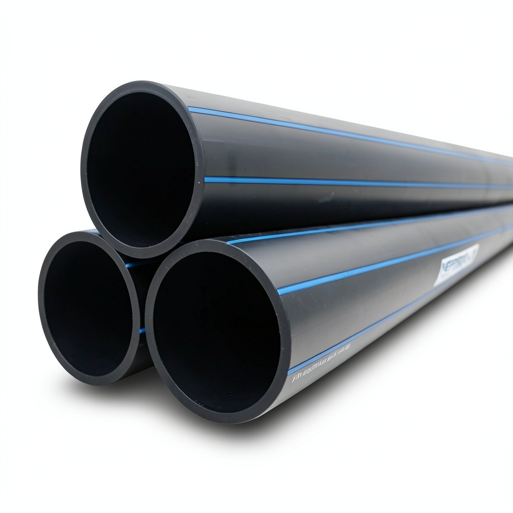 مواسير HDPE PE 100 ضغط 12.5 بار قطر خارجي 200 مم سمك 14.7 مم لون أسود | نيبروبلاست