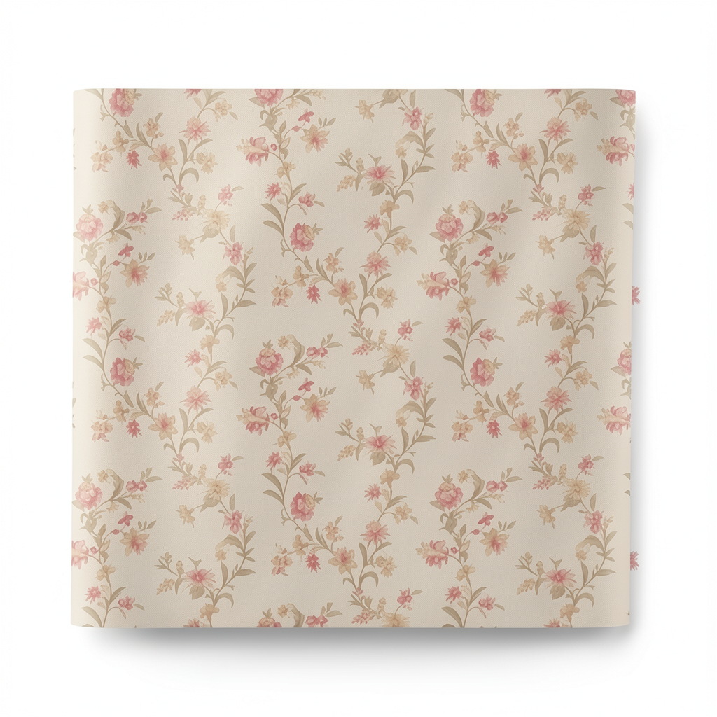 Italian Wallpaper Floral Design Beige Color, Size 10mx0.53m, Model Z66803