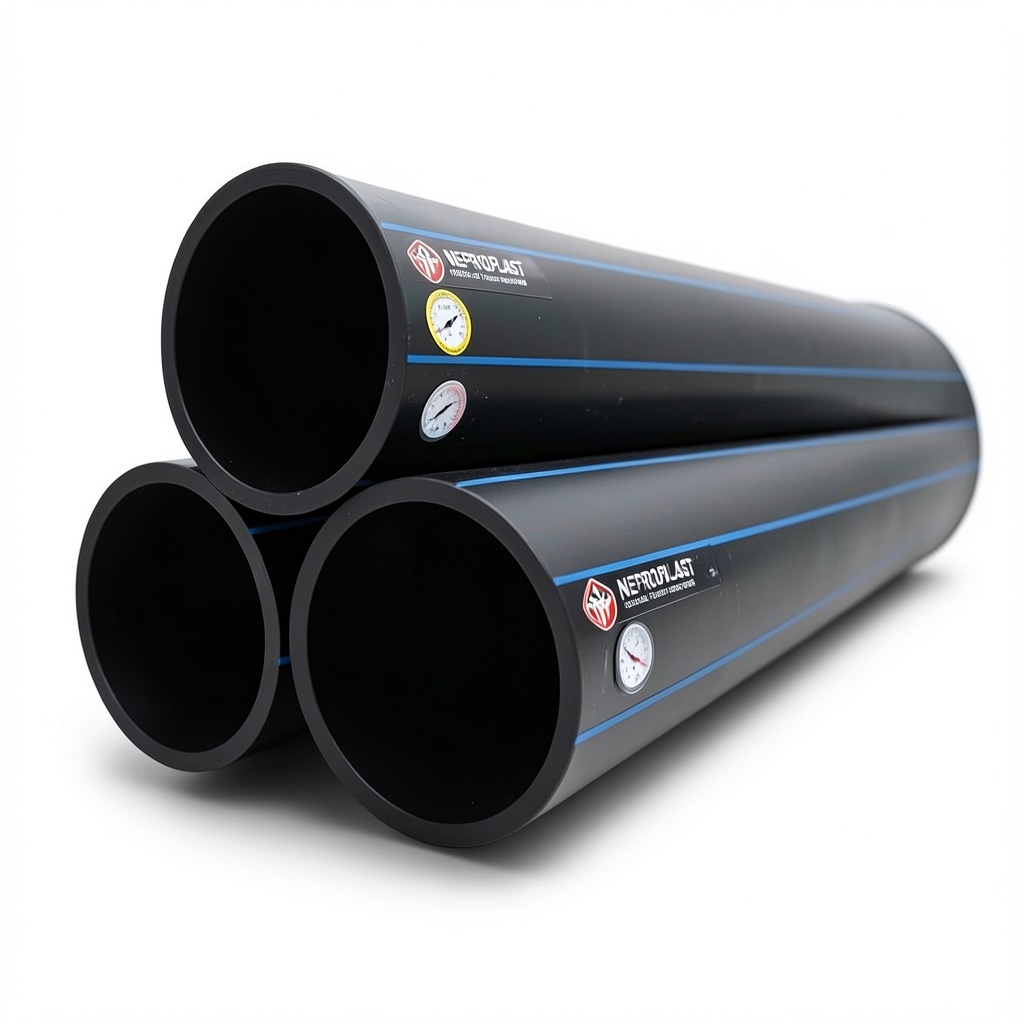 مواسير HDPE PE 100 ضغط 12.5 بار قطر 250 مم سمك 18.4 مم لون أسود | نيبروبلاست
