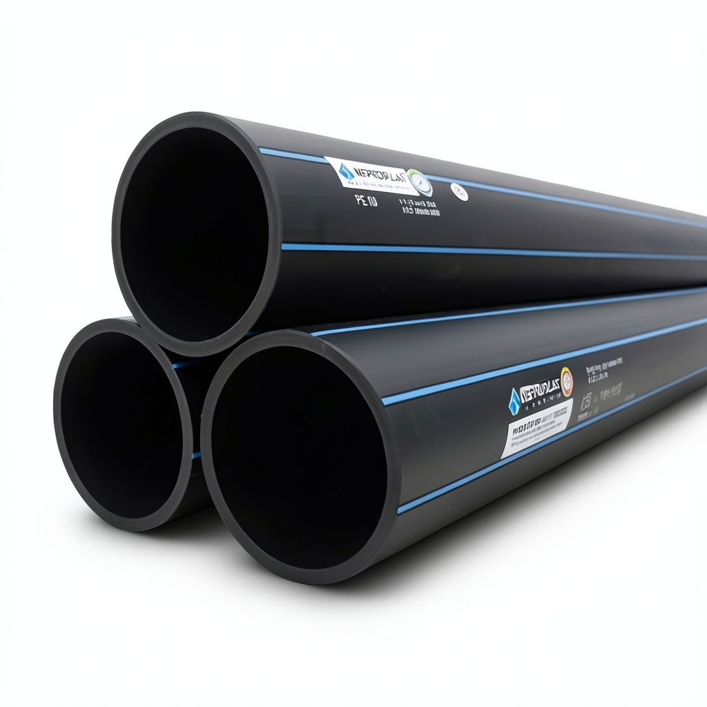 مواسير HDPE PE 100 ضغط 12.5 بار قطر خارجي 315 مم سمك 23.2 مم لون أسود | نيبروبلاست