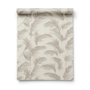 Wall Decoration Leaf-Patterned Design 10 m x 1.06 m Beige, Model 46740