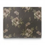 Italian Wallpaper Dark Beige Color Floral Design, Size 10mx0.73m, Model 81130