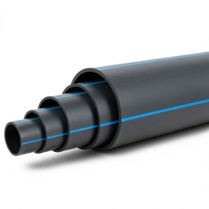 مواسير بلاستيك HDPE ضغط 20 بار PE 100 قطر خارجي 280 مم SDR 9 أسود مع خط أزرق