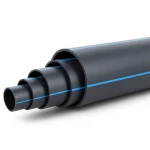 أنابيب HDPE ضغط 20 بار PE 100 قطر خارجي 500 مم SDR 9 أسود مع خطوط زرقاء