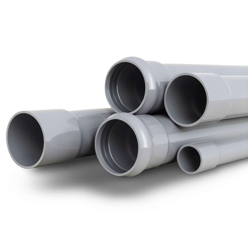 UPVC Pipes Nominal Pressure 10 Bar Outer Diameter 110 mm Thickness 5.3 mm Gray