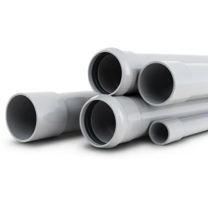 UPVC Pipes Nominal Pressure 10 Bar Outside Diameter 200 mm Thickness 9.6 mm Gray