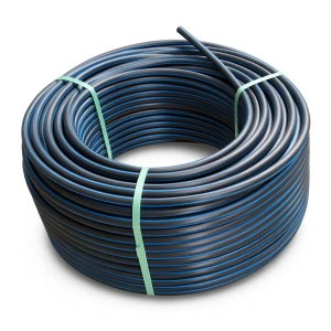 لفة أنابيب بلاستيك HDPE ضغط 12.5 بار PE 100 قطر خارجي 110 مم SDR 13.6 أسود مع خطوط زرقاء