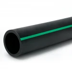 HDPE Polyethylene Pipe  PN 4 Bar [PE 80] OD 355 mm  SDR 41  Color Black with Green Stripes | Almona Factory