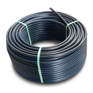 لفة أنابيب بلاستيك HDPE ضغط 12.5 بار PE 100 قطر خارجي 125 مم SDR 13.6 أسود مع خط أزرق