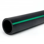 HDPE Polyethylene Pipe  PN 4 Bar [PE 80] OD 180 mm  SDR 33  Color Black with Green Stripes | Almona Factory