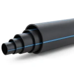 أنابيب HDPE ضغط 16 بار PE 80 قطر خارجي 560 مم SDR 9 لون أسود مع خط أزرق