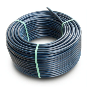 HDPE Plastic Coil Pipe PN 12.5 Bar PE 100 OD 50 mm SDR 13.6 Black with Blue Stripes