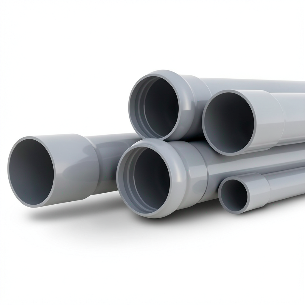 UPVC Pipes Nominal Pressure 16 Bar Outer Diameter 200 mm Thickness 14.9 mm Weight 12.8 kg/m Gray