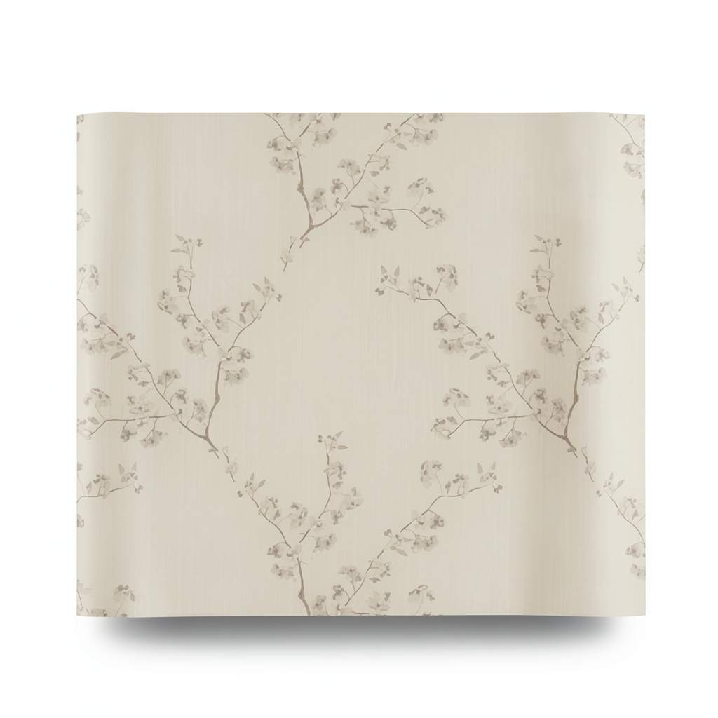 Italian Wallpaper Floral Design Beige Color, Size 10mx0.53m, Model Z66832