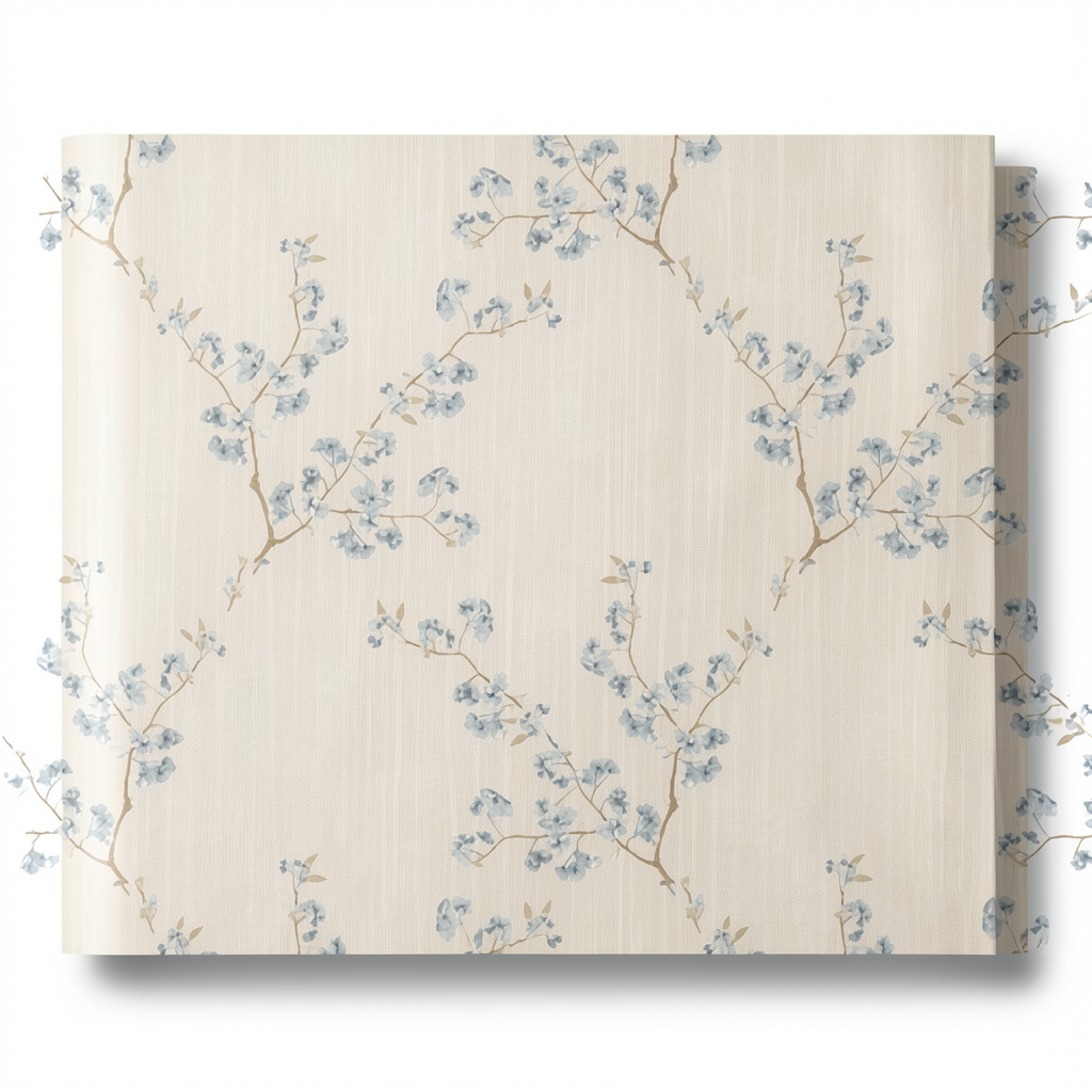 ورق حائط ايطالي تصميم ورود، لون بيج، مقاس 10 م×0.53 م، موديل Z66829