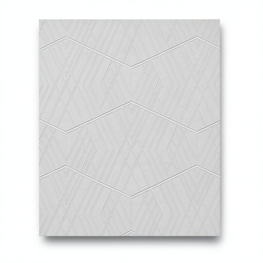 Italian Geometric Wall Covering 10m x 0.73m, Pale Grey, Model Z90004