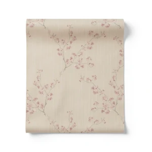 Italian Wallpaper Floral Design Beige Color, Size 10mx0.53m, Model Z66833