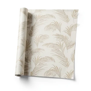 Wall Decoration Leaf-Patterned 10 m x 1.06 m Beige