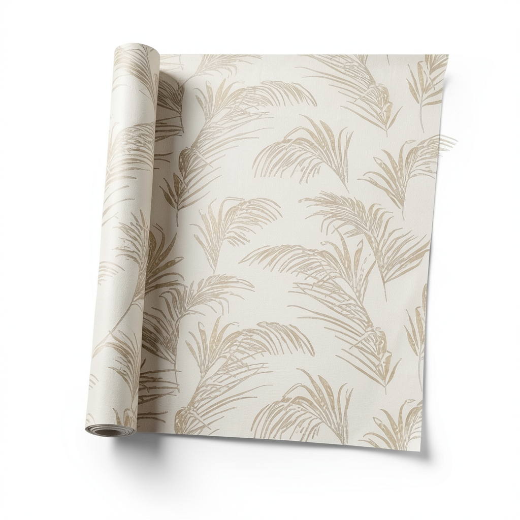 Wall Decoration Leaf-Patterned 10 m x 1.06 m Beige