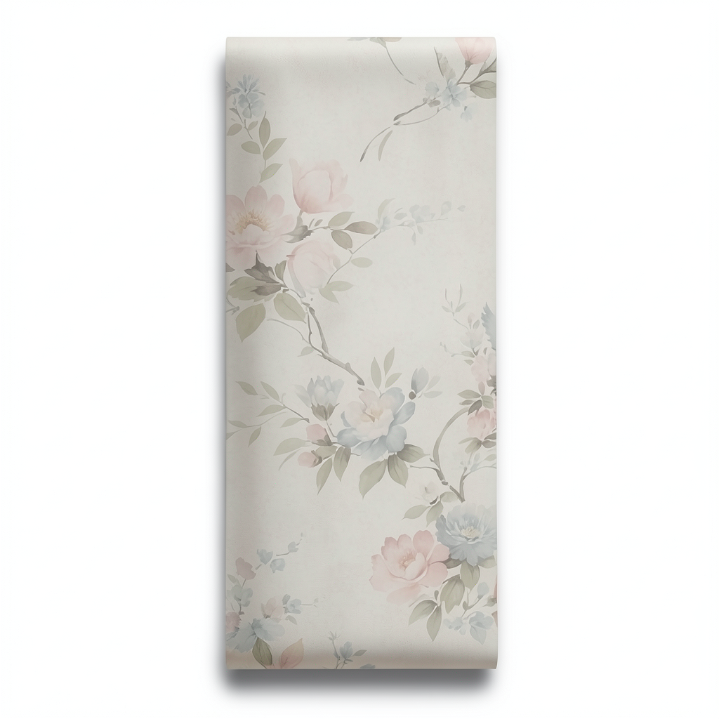 Italian Wallpaper Floral Design Beige Color, Size 10mx0.53m, Model Z66857