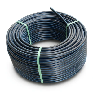 HDPE Polyethylene Coil Pipe PN 4 Bar PE 100 140 mm SDR 41 Black with Blue Stripes