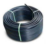 لفة أنابيب بلاستيك HDPE ضغط اسمي 4 بار PE 100 قطر خارجي 160 مم SDR 41 أسود مع خط أزرق