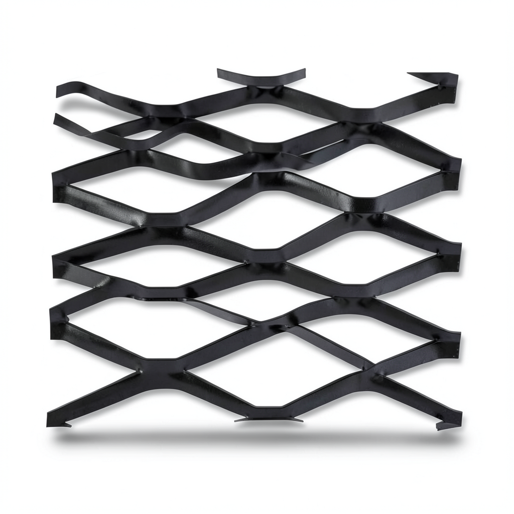 Hot Rolled Black Steel Expanded Metal Mesh Bahri 1.2 mm Thickness 1.22 m Width 3 m Length
