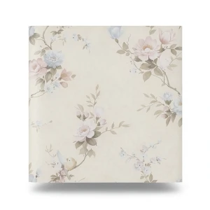Italian Wallpaper Floral Design Beige Color, Size 10mx0.53m, Model Z66861