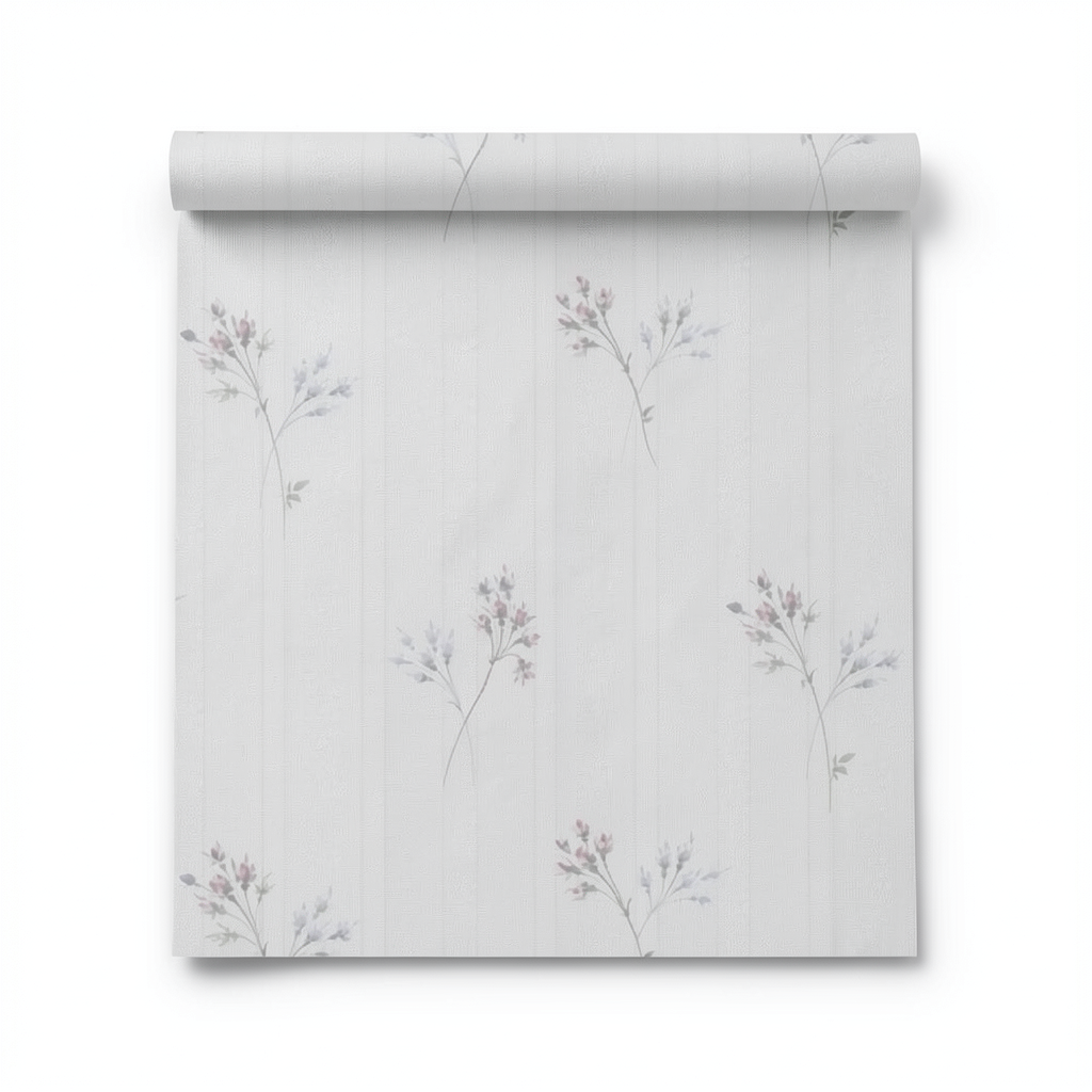 Italian Wallpaper Floral Design Pale Gray, Size 10mx0.53m, Model Z66863