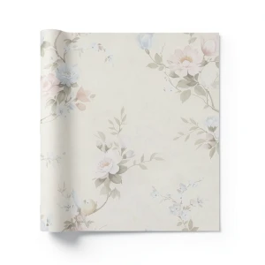 Italian Wallpaper Floral Design Beige Color, Size 10mx0.53m, Model Z66861