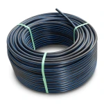 لفة أنابيب بلاستيك بولي ايثيلين عالي الكثافة ضغط 6.3 بار PE 100، قطر خارجي 160 مم، SDR 26 لون أسود مع خط أزرق