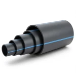 أنابيب HDPE ضغط اسمي 4 بار PE 100 قطر خارجي 500 مم SDR 41 أسود مع خط أزرق