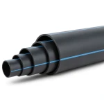 مواسير HDPE ضغط 12.5 بار PE 100 قطر خارجي 630 مم SDR 13.6 أسود مع خط أزرق