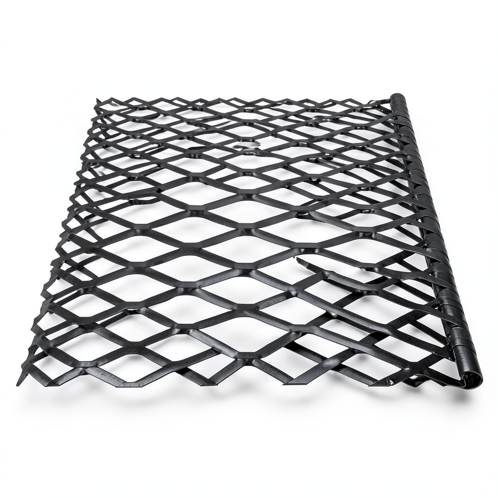 Hot Rolled Steel Expanded Metal Mesh 1.4 mm Thickness 1.22 m Width 4 m Length, Black