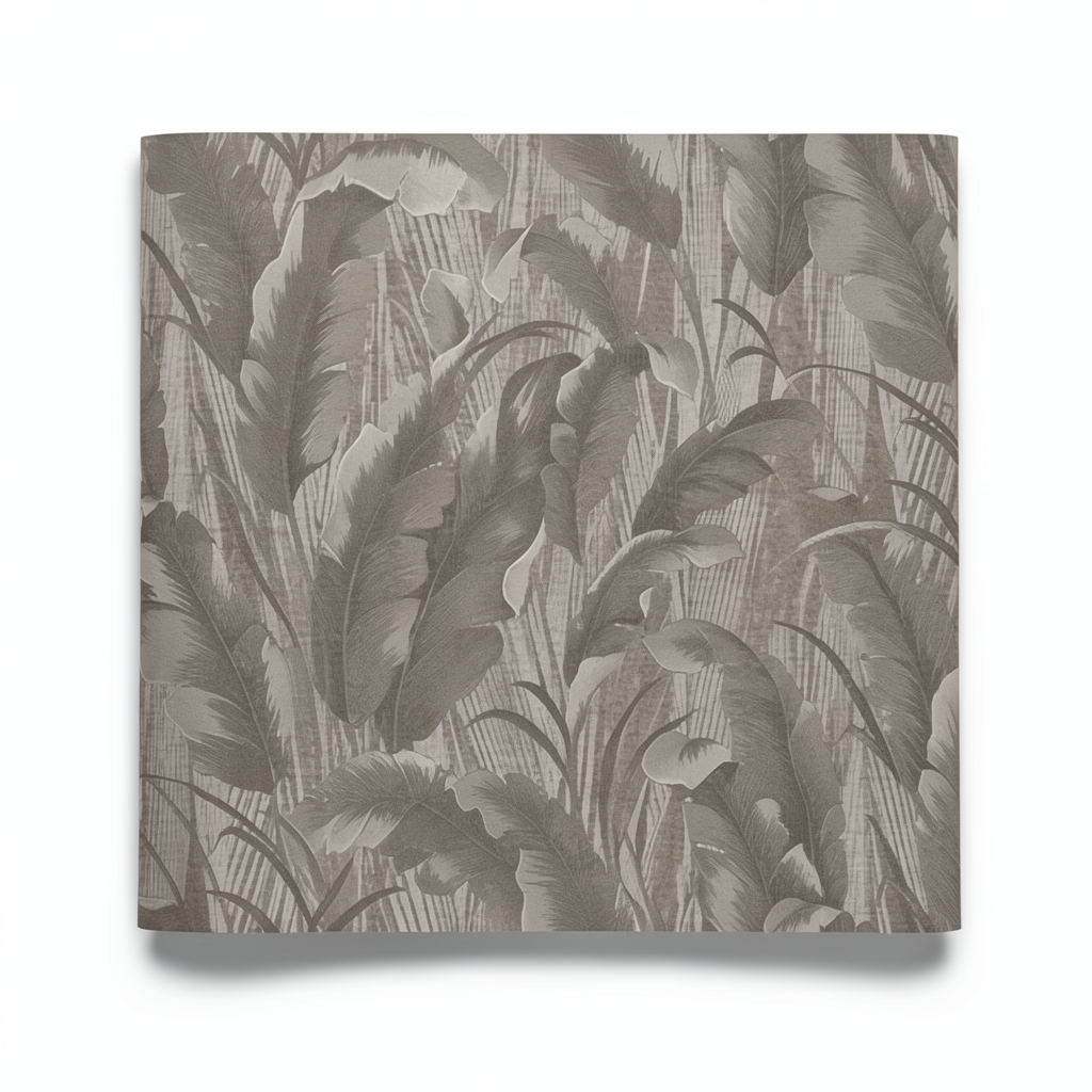 Italian Wallpaper Leaf-Patterned 10m x 1.06m, Dark Beige
