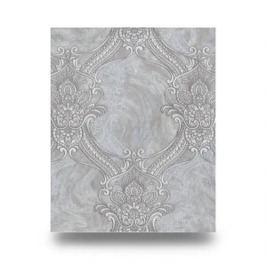 Italian Wallpaper Gray Color Classic Design, Size 10m x 1.06m, Model 82708