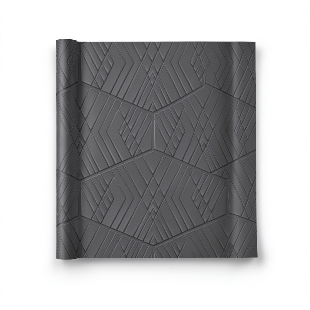 Italian Wallpaper Geometric Design 10m x 0.73m Dark Gray
