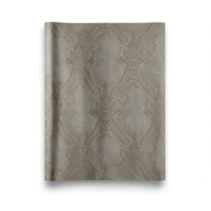 Italian Wallpaper Dark Beige Color Classic Design, Size 10mx1.06m, Model 82705