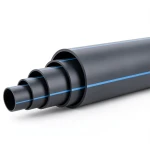 مواسير بلاستيك HDPE ضغط 6.3 بار PE 100 قطر خارجي 355 مم SDR 26 أسود مع خط أزرق