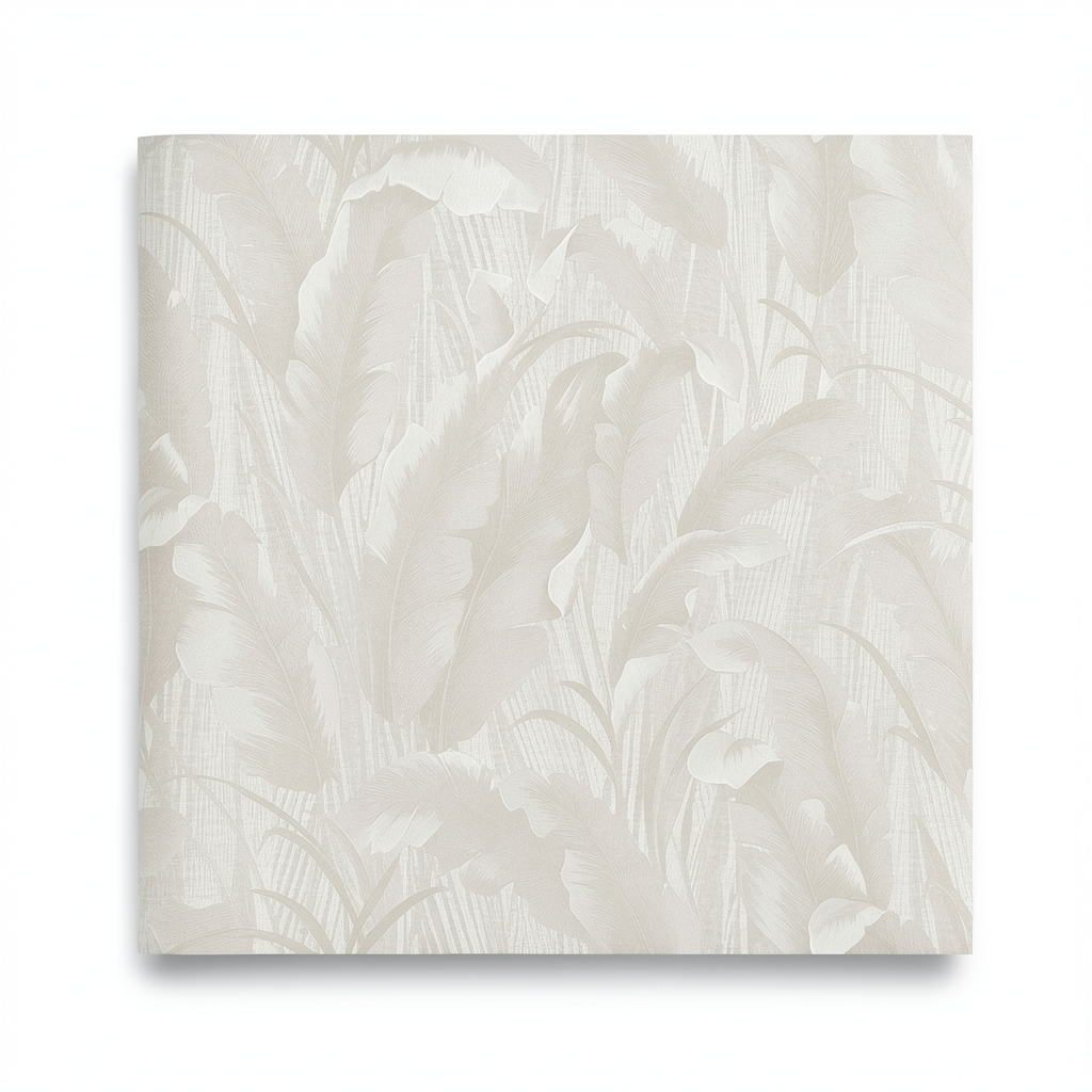 Leaf-patterned Wallpaper 10m x 1.06m Pale Beige, Model 78005