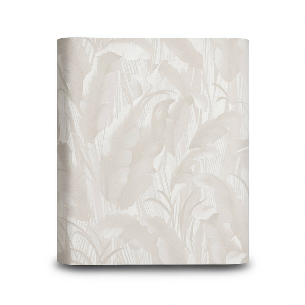 Leaf-patterned Wallpaper 10m x 1.06m Pale Beige, Model 78005