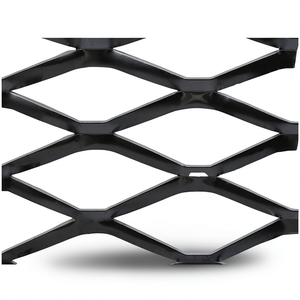 Hot Rolled Steel Expanded Metal Mesh Bahri 1.2 mm Thickness 1.22 m Width 7 m Length, Black
