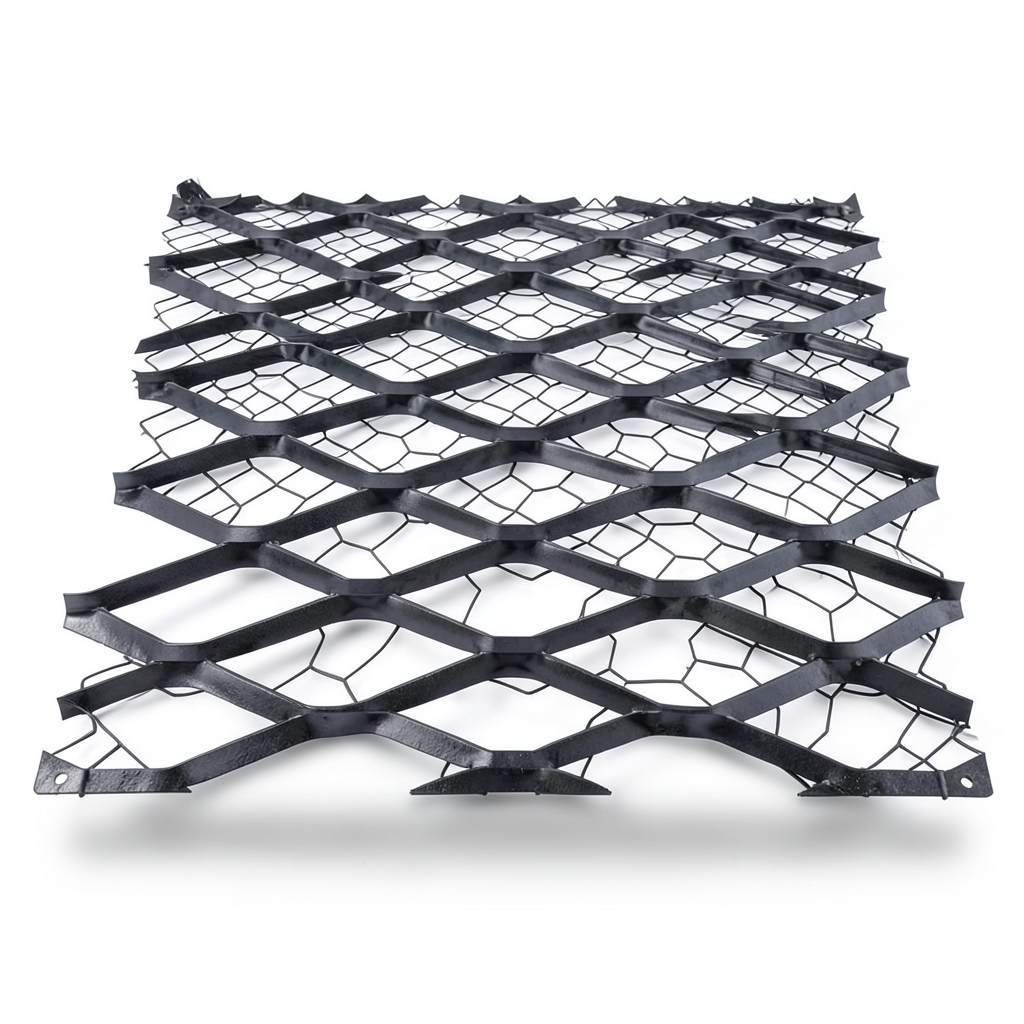 Hot Rolled Black Steel Expanded Metal Mesh 2.7 mm Thickness 1.22m Width 6m Length
