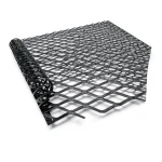 Hot Rolled Steel Expanded Metal Mesh Bahri 1.2 mm Thickness 1.22 m Width 7 m Length, Black