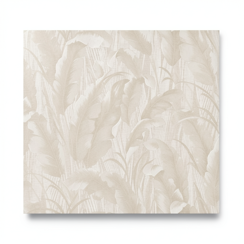 Wall Decoration Leaf-Patterned Design 10 m x 1.06 m Beige